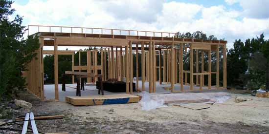 Framing for the Roof at Babble On Industries.