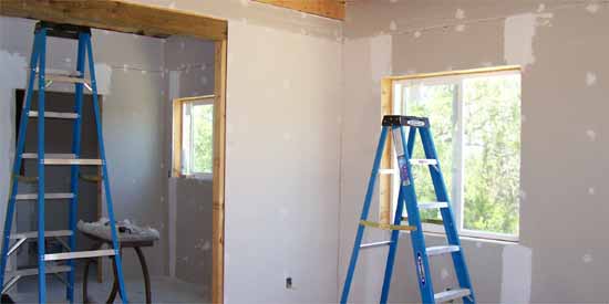 Living Room and Kitchen Drywall.