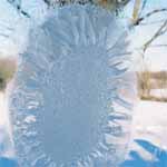 Ice formation on the inside of the front window.