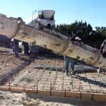 Pouring slab for the Garage/Apartment at Babble On Industries.