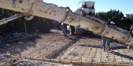 Pouring the Slab for the Garage/Apartment.